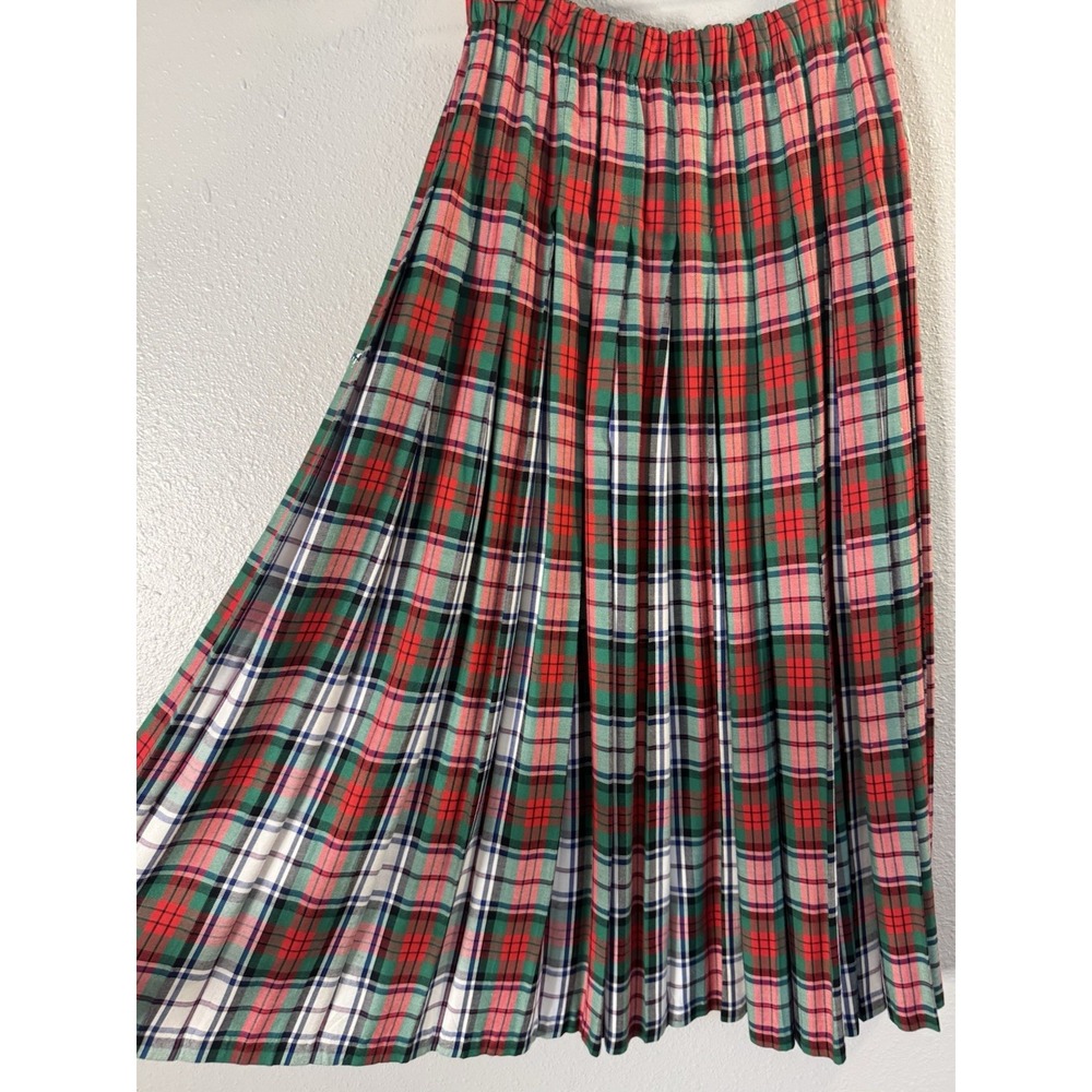 Vintage 90s Plaid Maxi Skirt Tartan Preppy Old Money Academia Made USA S